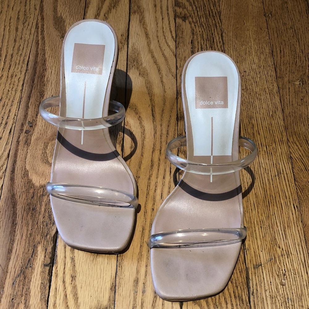 Dolce Vita Nude Block Heeled Sandal Size 6